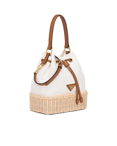 prada wicker tote|prada wicker bucket bag.